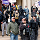 Protesters outside the Michigan state house in Lansing, Michigan on April 15.